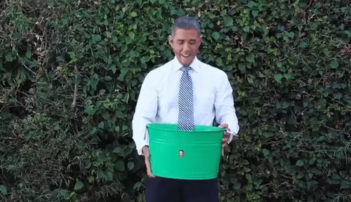 Then-president Obama accepting the challenge, via gyfcat.